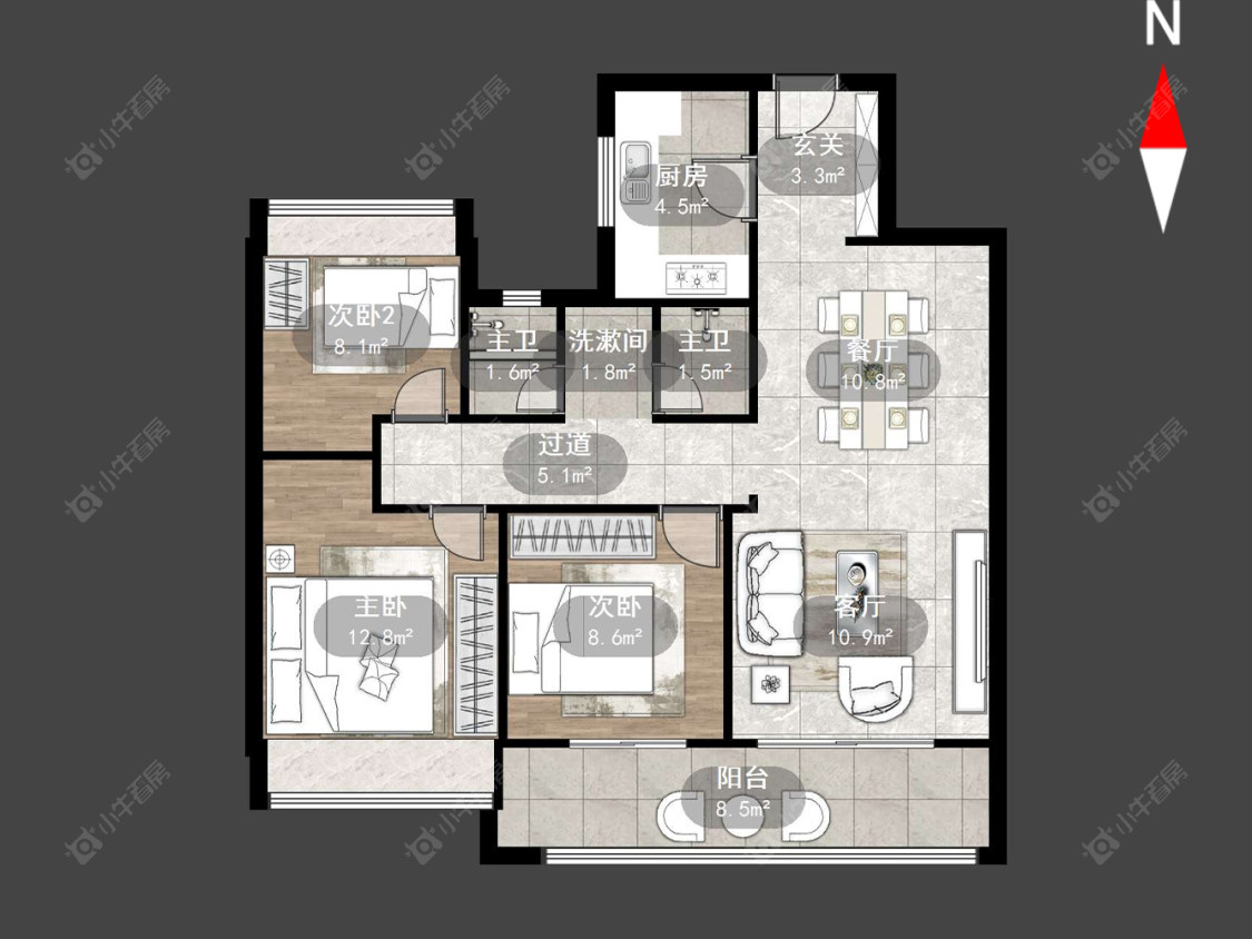 美的世茂云筑房源户型图 常州美的世茂云筑在售二手房源户型图_小牛看房