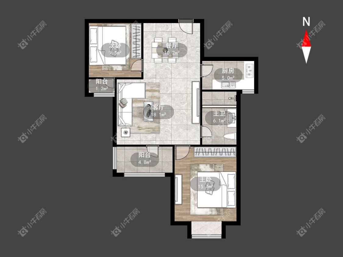 常州香江华廷花园在租房源户型图_小牛看房