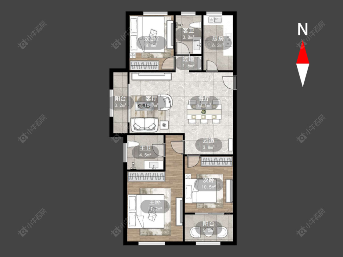 常州蔚蓝天地一二期在售二手房源户型图_小牛看房