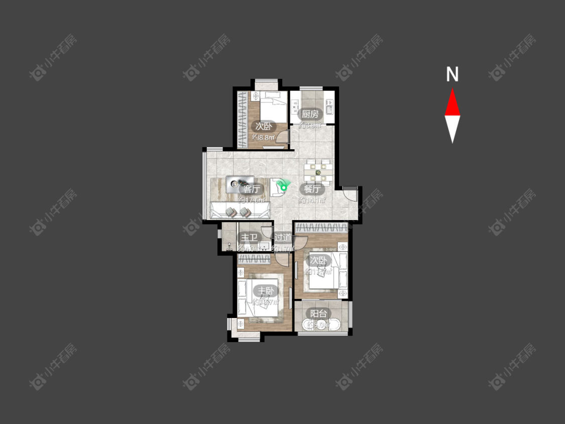 常州锦江丽都花园南区在售二手房房源户型图_小牛看房