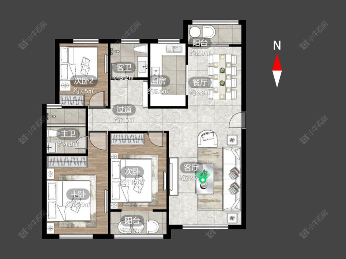 常州天山花园在售二手房源户型图_小牛看房