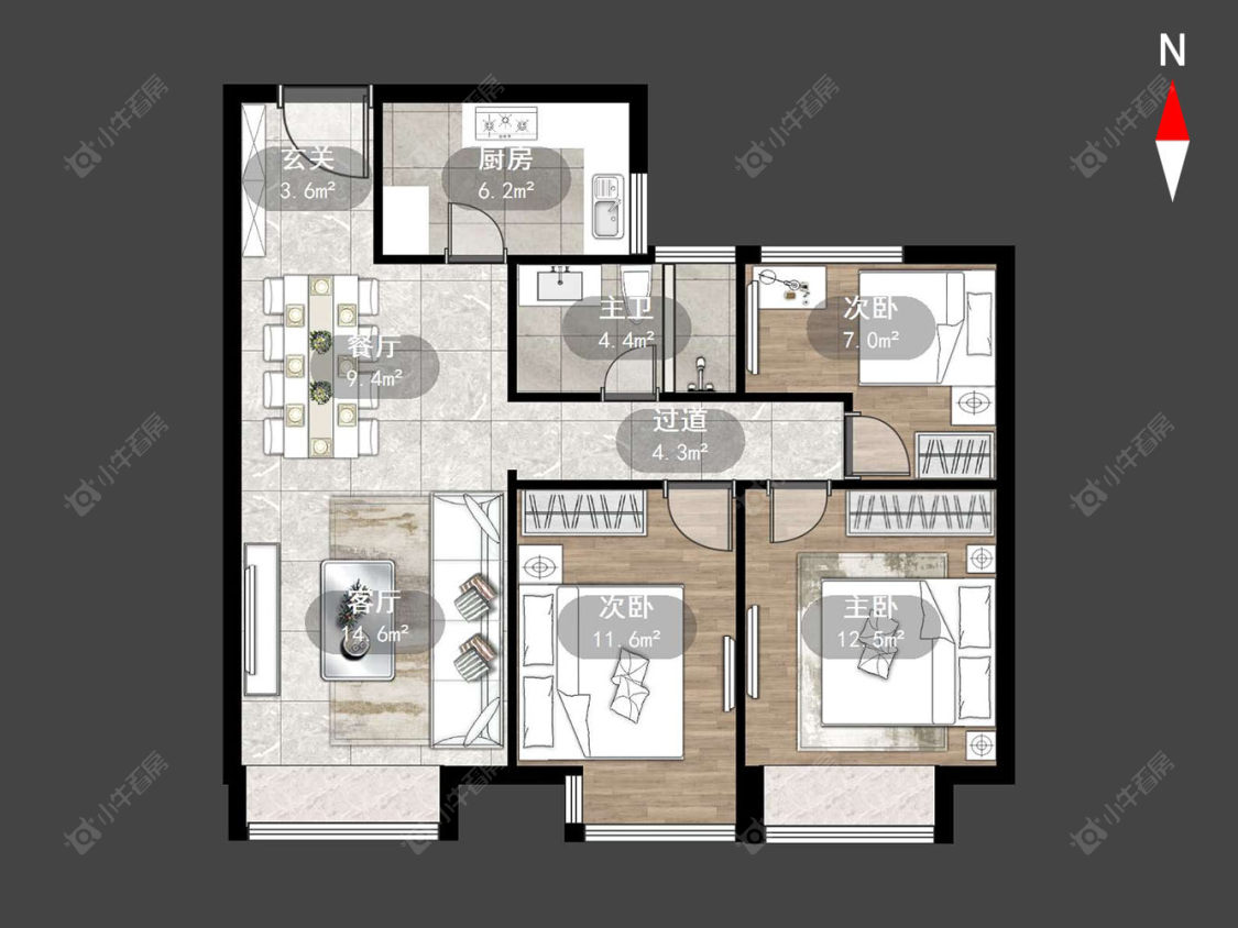 常州五星星韵城在售二手房源户型图_小牛看房