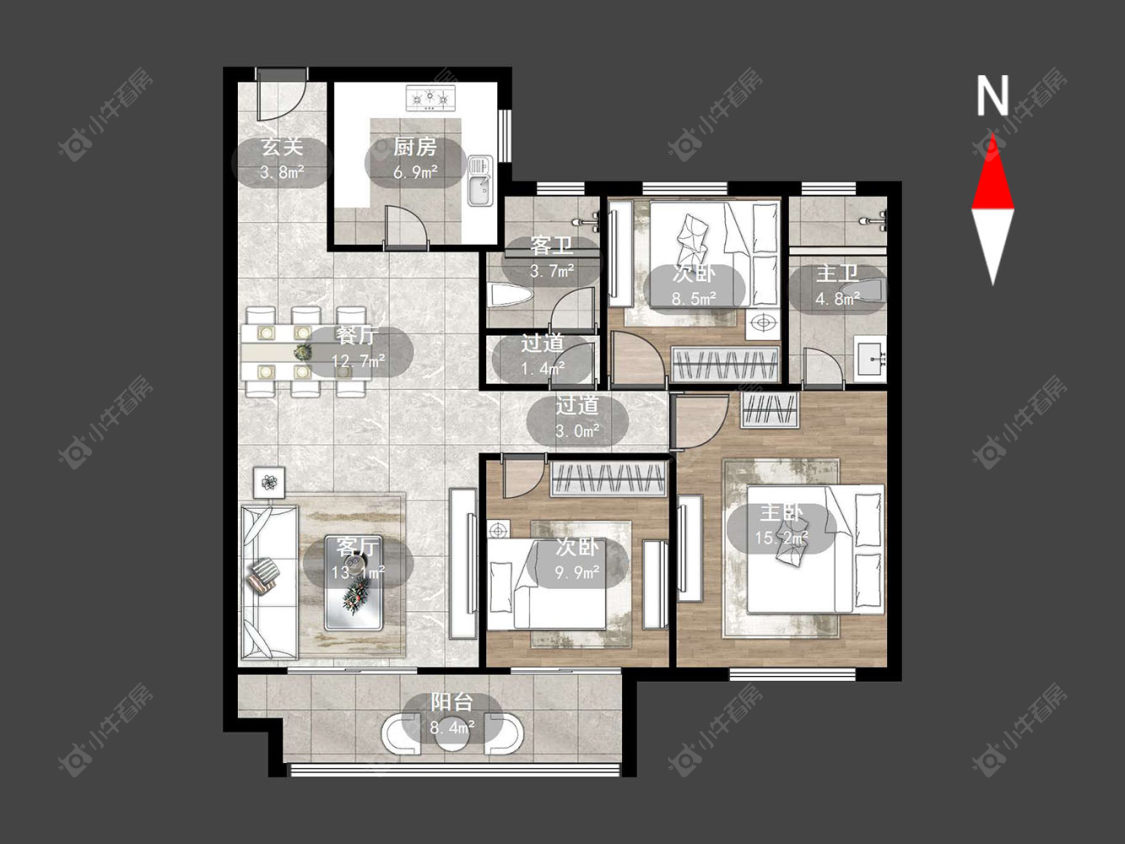 常州观湖名轩在售二手房源户型图_小牛看房
