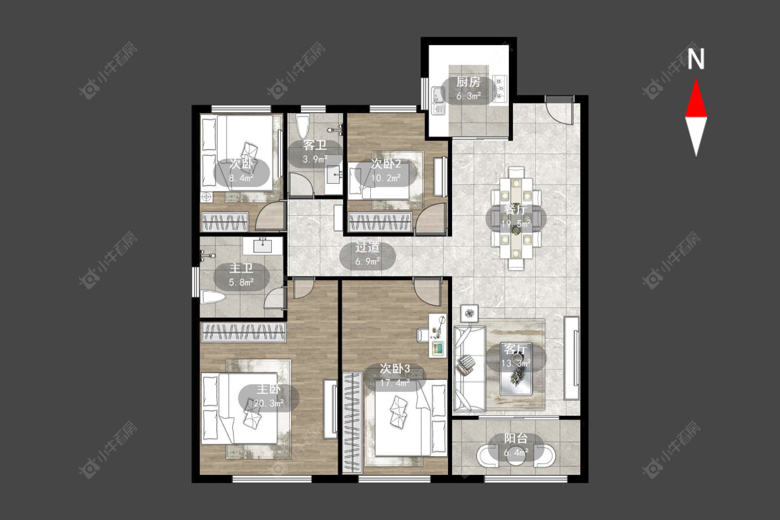 吾悦广场北区房源户型图 常州吾悦广场北区在售二手房源户型图_小牛看房