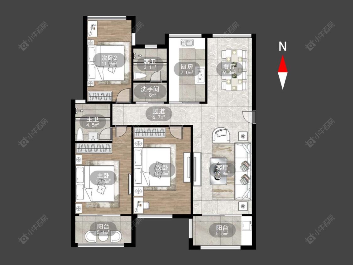 常州银河湾第一城二期在售二手房源户型图_小牛看房