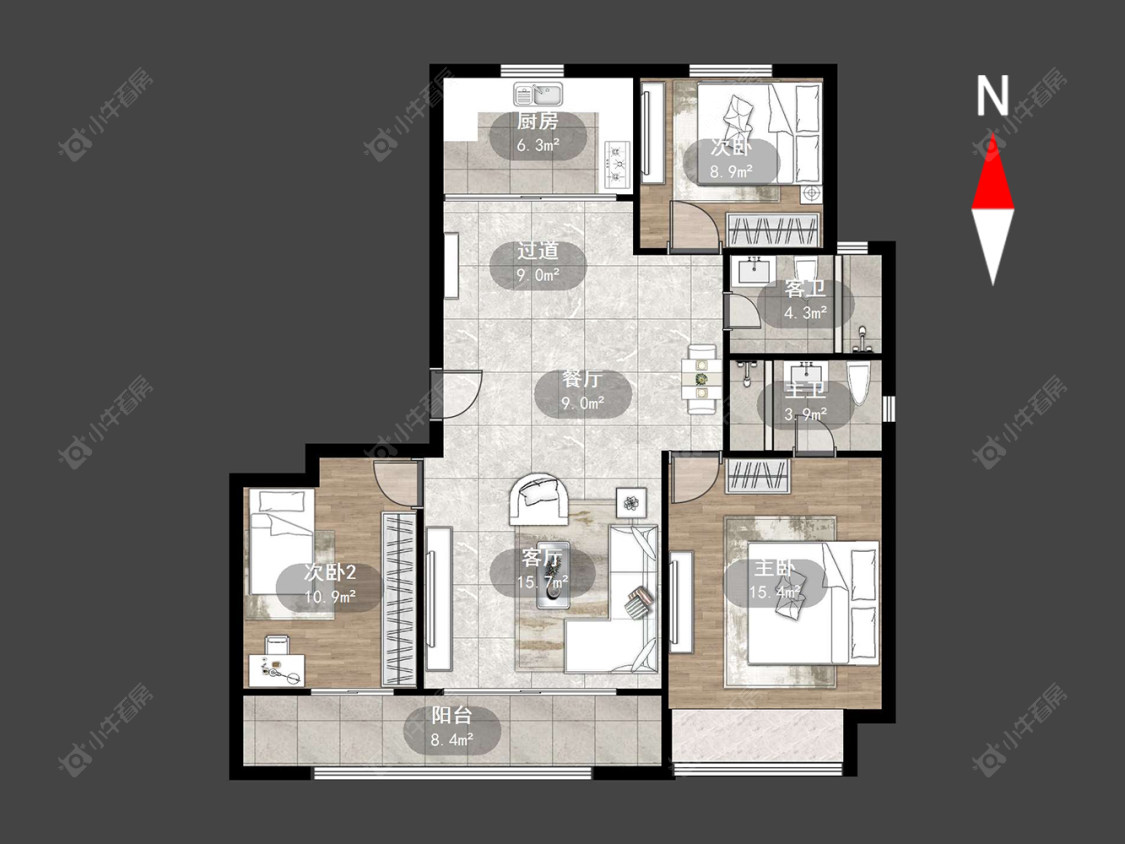 常州三江公园在售二手房源户型图_小牛看房
