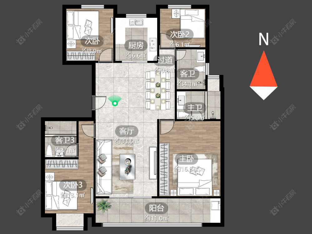 美的国宾府房源户型图 常州美的国宾府在售二手房源户型图_小牛看房