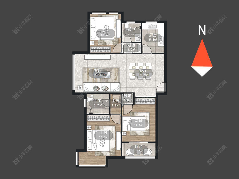 常州蓝天新苑在售二手房源户型图_小牛看房