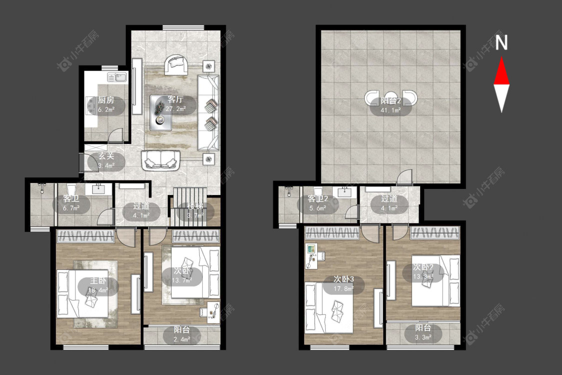 常州新城南都花海在售二手房源户型图_小牛看房
