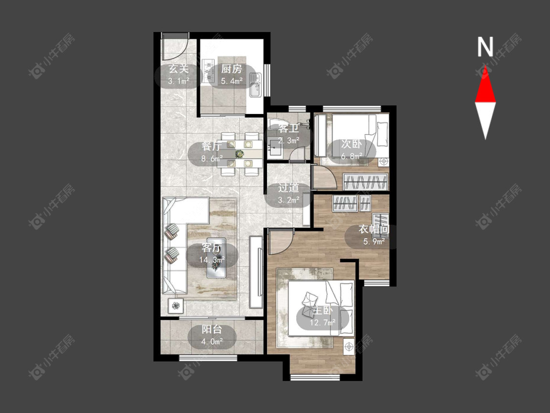 常州路劲城市主场在售二手房源户型图_小牛看房