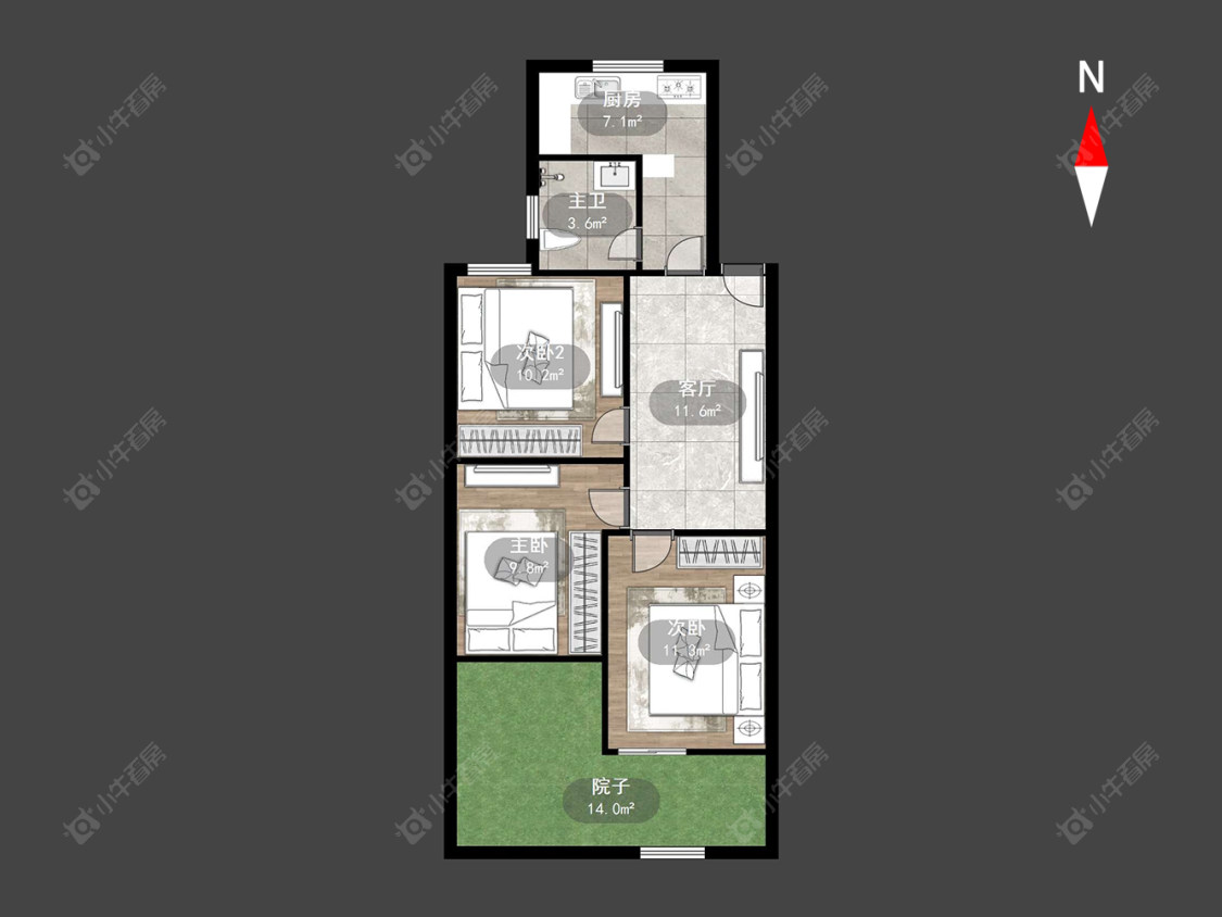 常州花园南村在售二手房源户型图_小牛看房