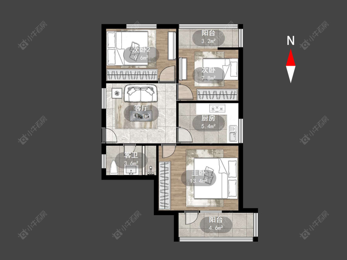 红梅西村房源户型图 常州红梅西村在售二手房源户型图_小牛看房