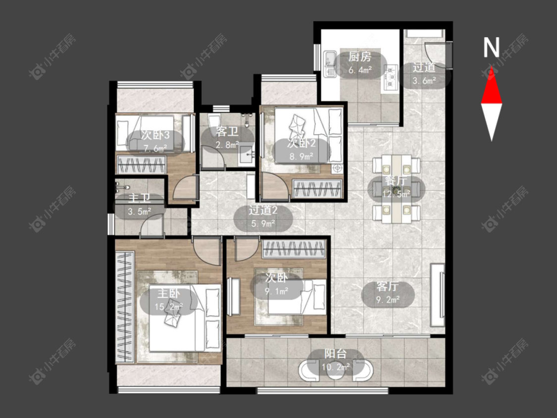 常州国锐雲熙在售二手房源户型图_小牛看房