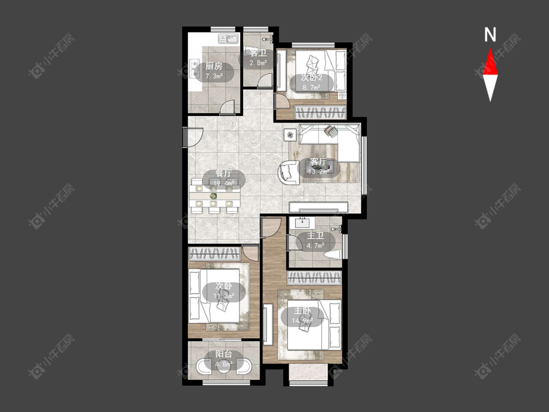 常州尚德花园在售二手房源户型图_小牛看房