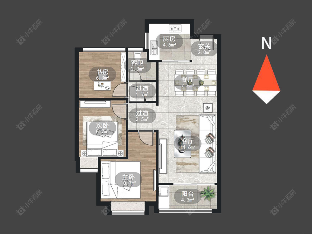 常州龙湖龙誉城二期在售二手房源户型图_小牛看房