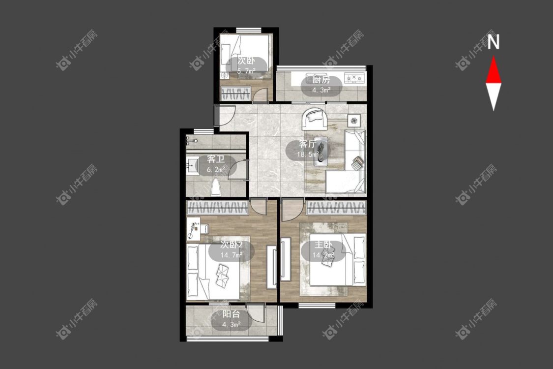 常州湖塘花园新村在租房源户型图_小牛看房