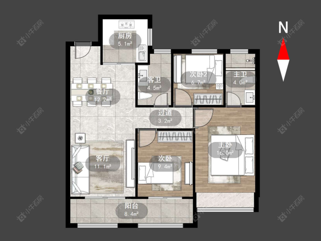 常州牡丹都汇在售二手房源户型图_小牛看房