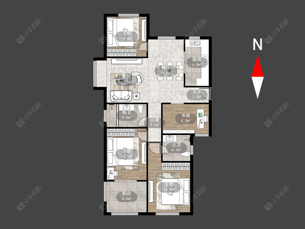 常州景城名轩在售二手房源户型图_小牛看房