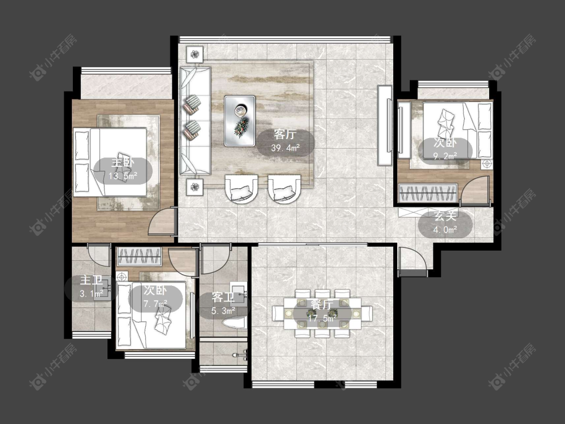丹阳远洋心里在售二手房源户型图_小牛看房