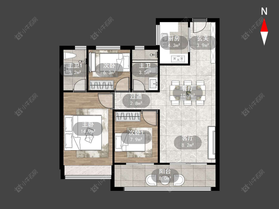 常州保利和光晨樾在售二手房源户型图_小牛看房
