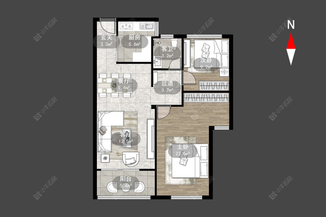 常州吾悦广场北区在售二手房源户型图_小牛看房
