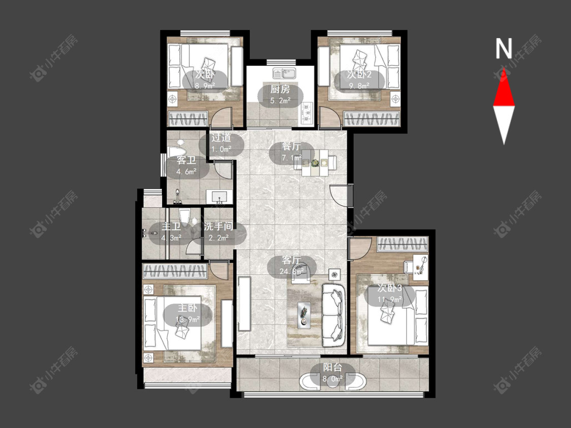 常州三江公园在售二手房源户型图_小牛看房