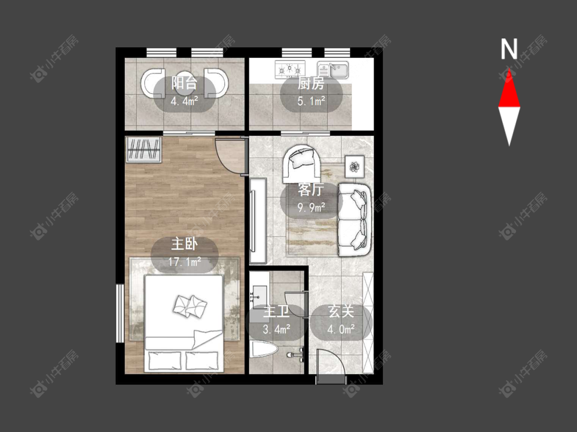 朗诗邻里中心房源户型图 常州朗诗邻里中心在售二手房源户型图_小牛看房