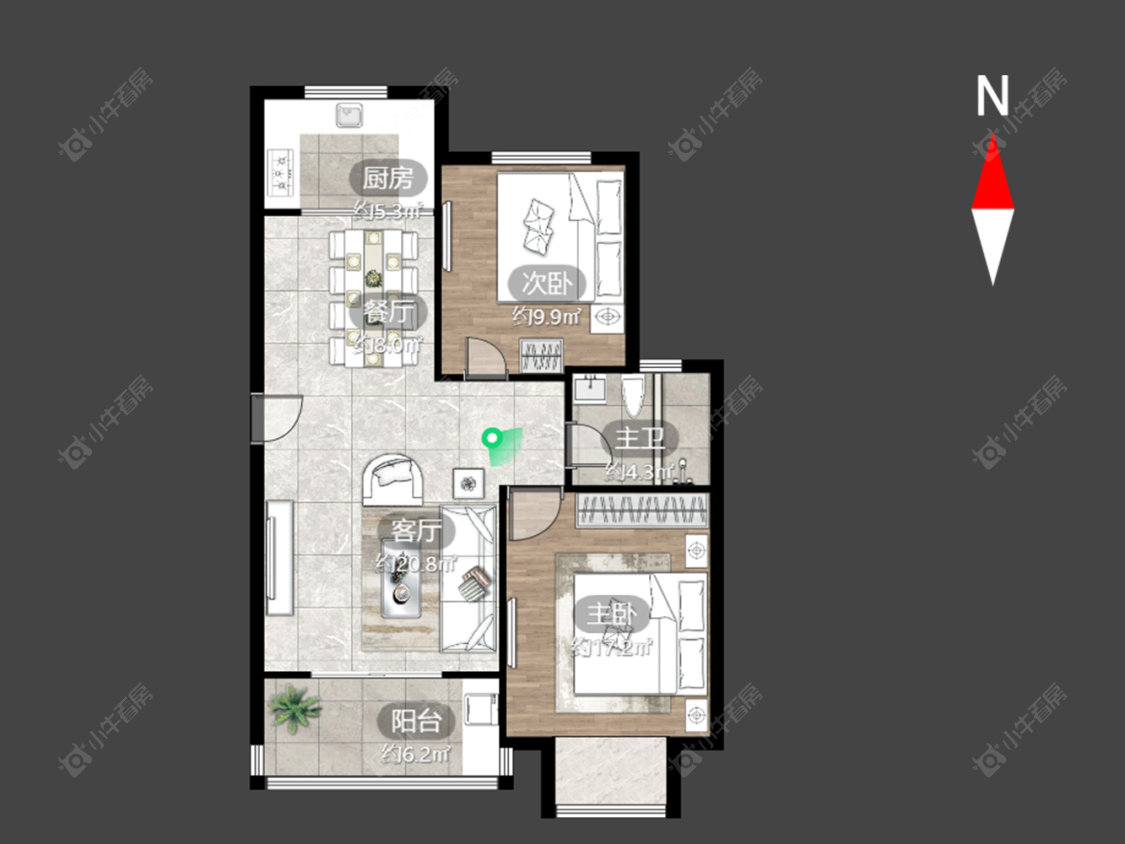 玉龙湾花园房源户型图 常州玉龙湾花园在售二手房源户型图_小牛看房