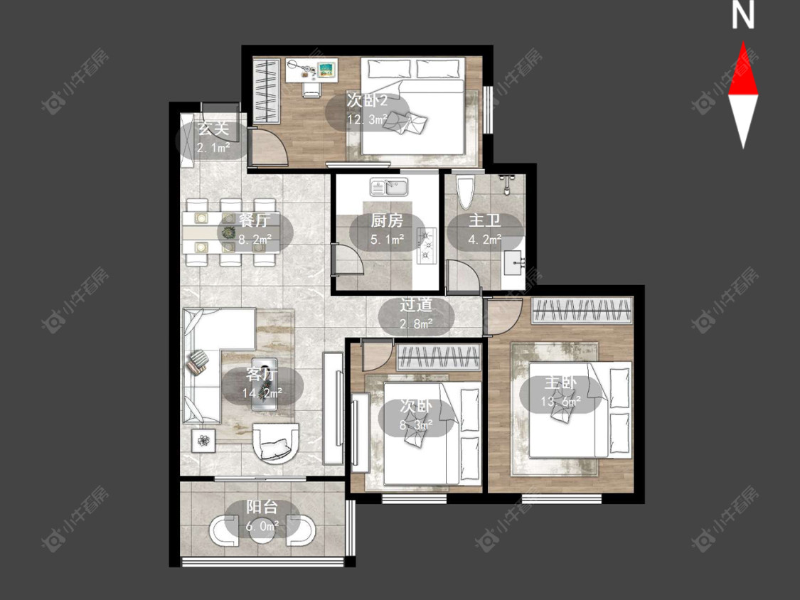 常州龙东花园在售二手房源户型图_小牛看房