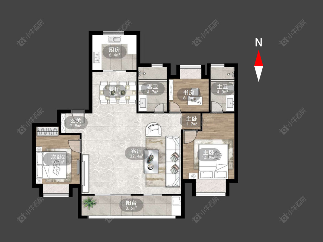 常州牡丹学府在售二手房源户型图_小牛看房