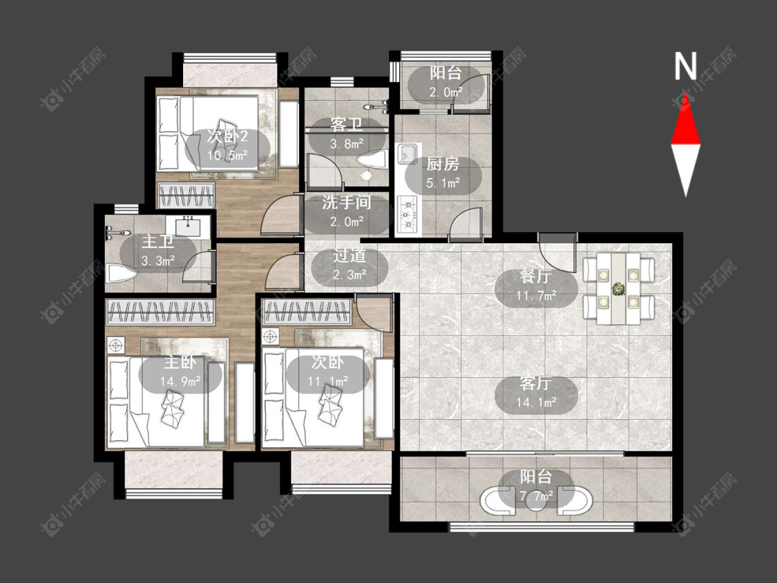 常州龙控公园道在售二手房源户型图_小牛看房