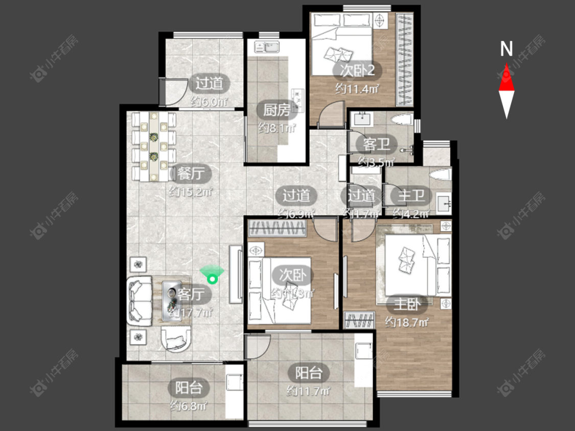 常州奥林匹克花园在售二手房源户型图_小牛看房
