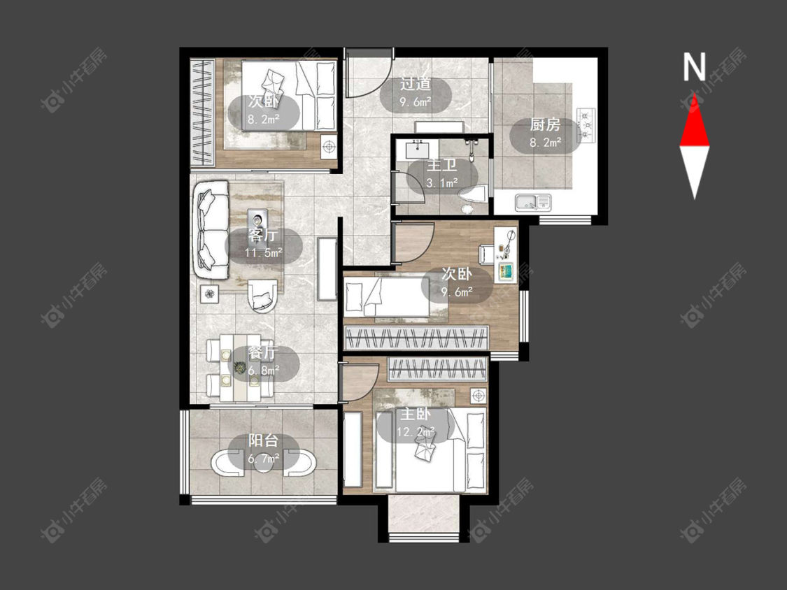 常州星河国际六区在售二手房源户型图_小牛看房