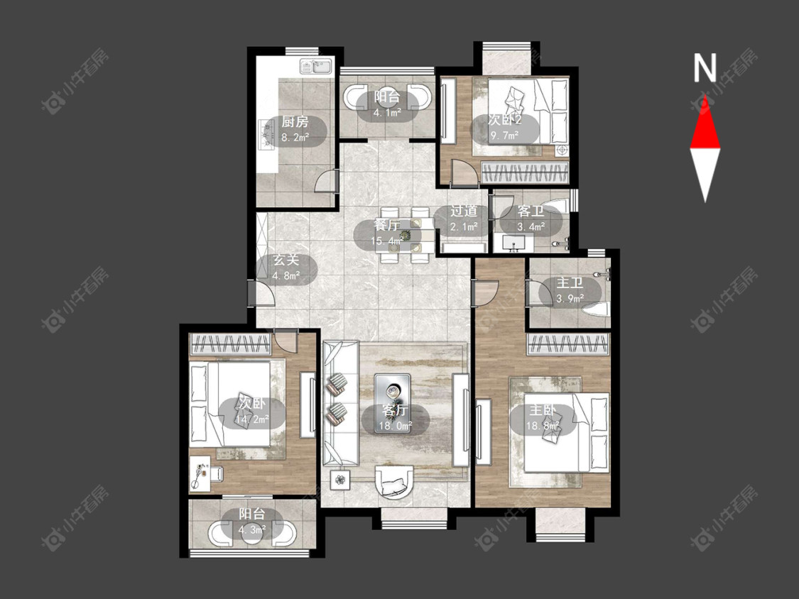 常州盘龙苑西区在售二手房源户型图_小牛看房