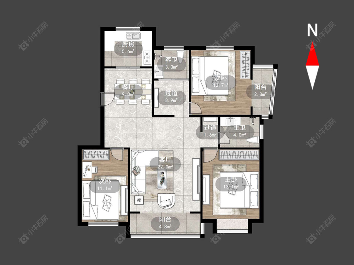 常州百草苑在售二手房源户型图_小牛看房