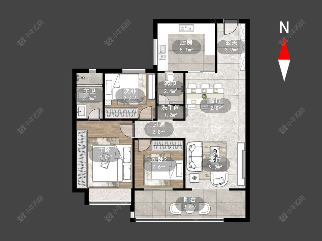 常州碧桂园碧玥和鸣在售二手房源户型图_小牛看房