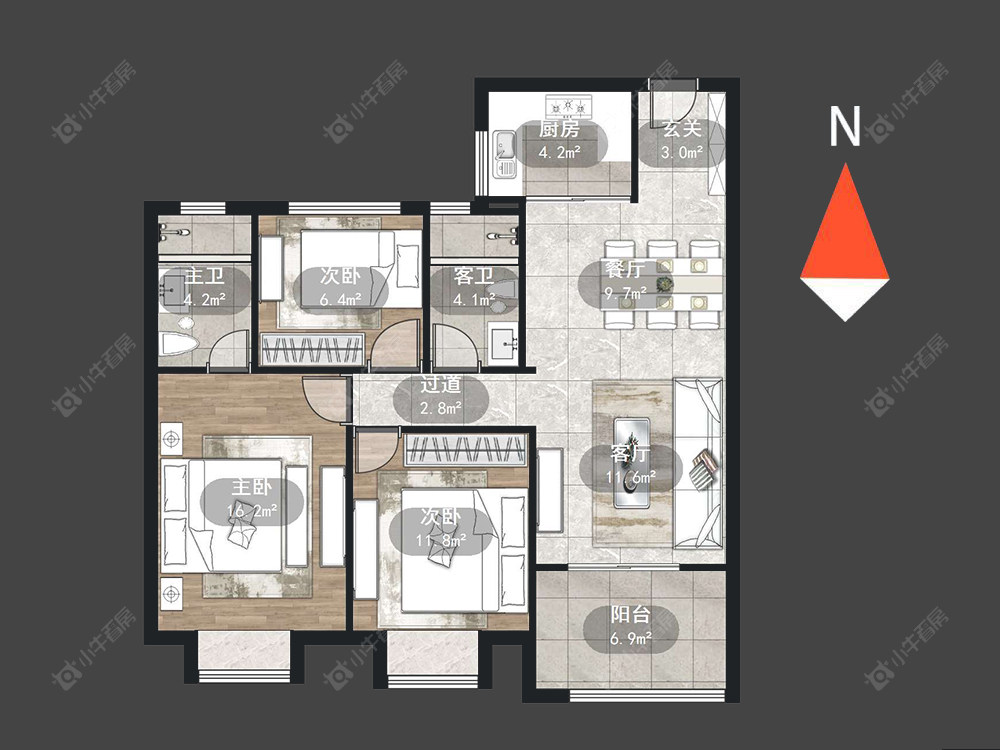 常州路劲城市印象在售二手房源户型图_小牛看房