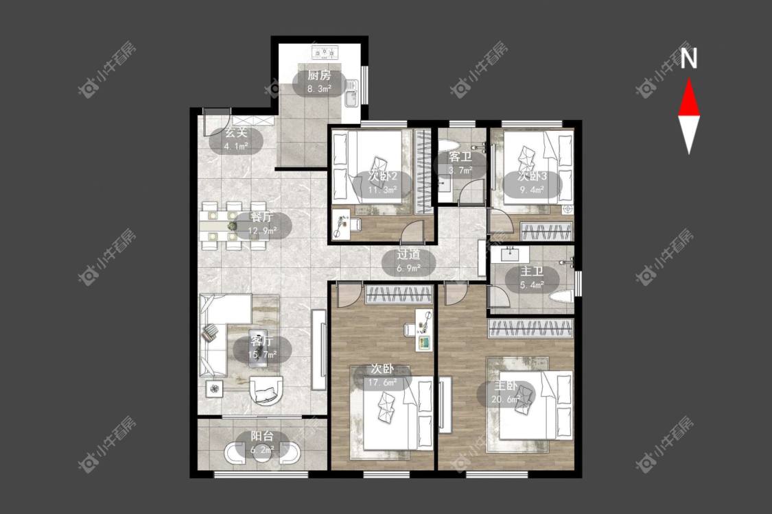 常州吾悦广场北区在租房源户型图_小牛看房