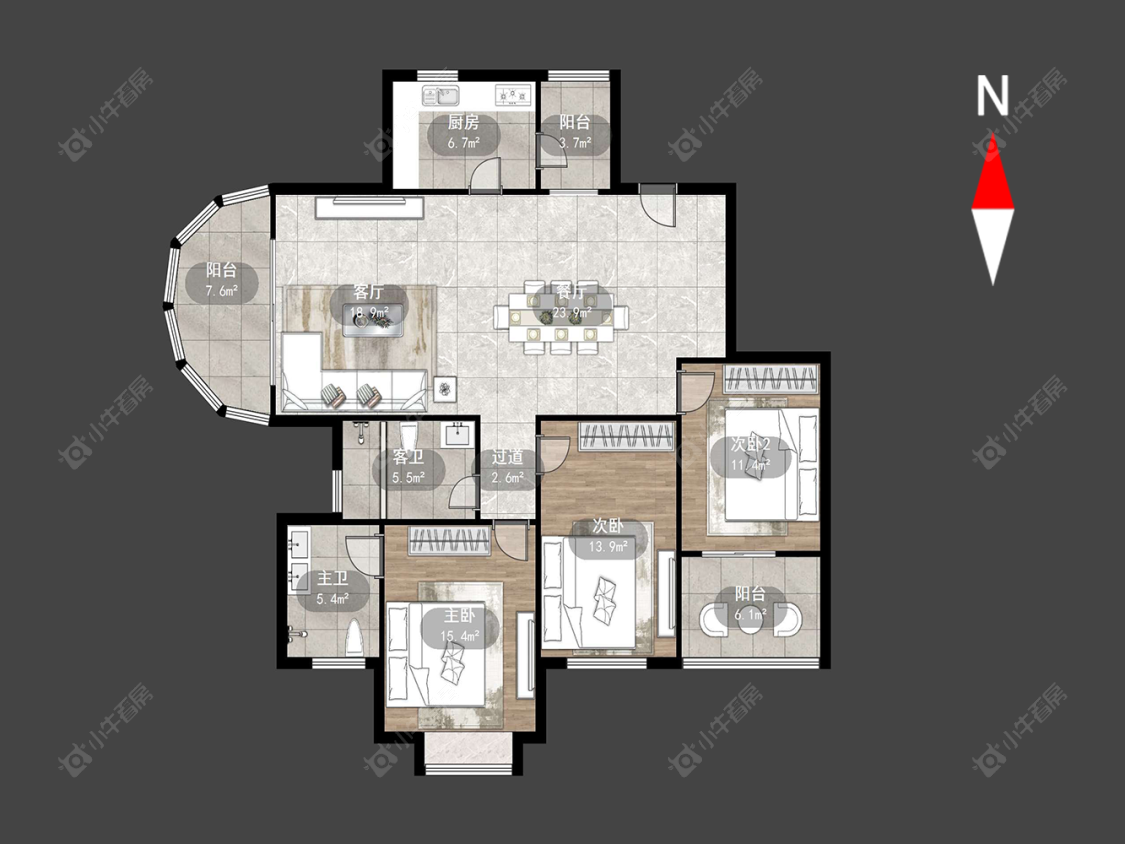 常州南博湾花园在售二手房源户型图_小牛看房