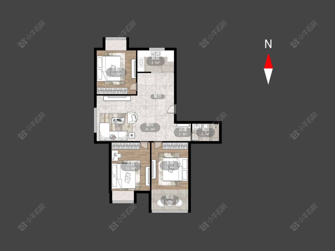 常州祥龙苑在售二手房源户型图_小牛看房