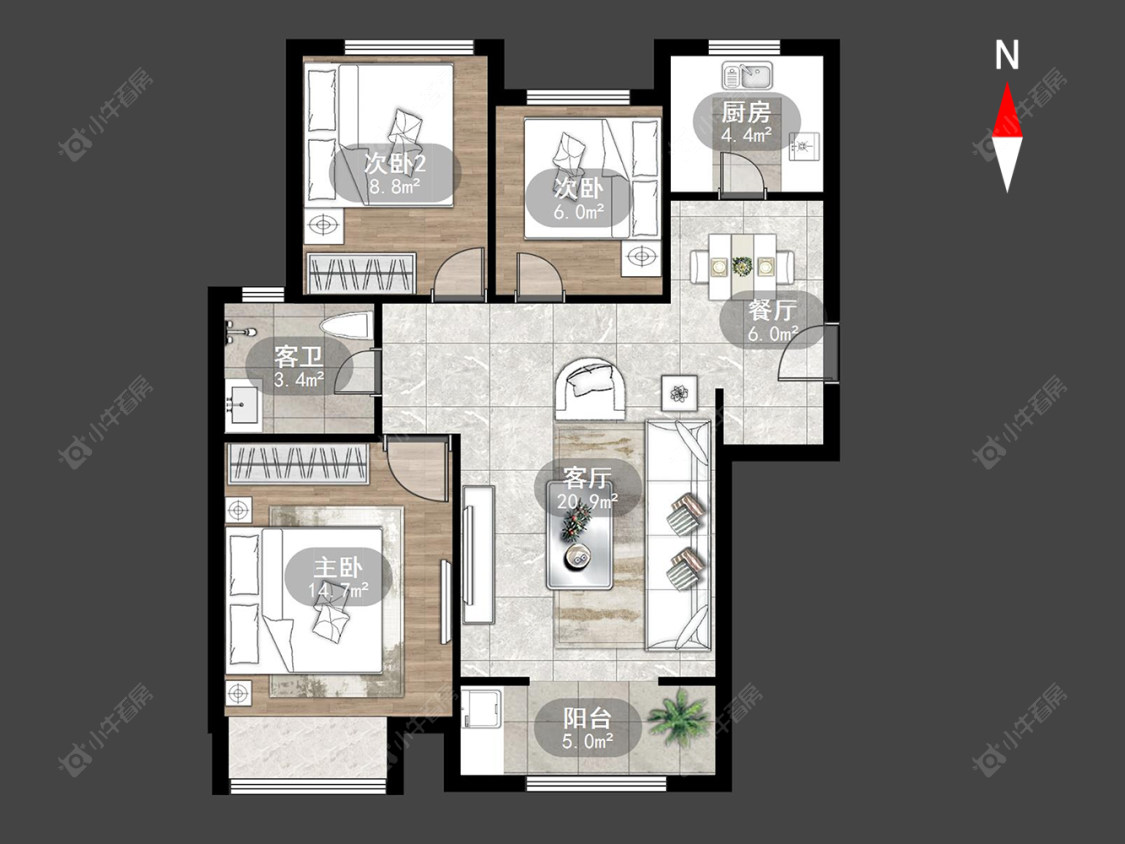 常州福成上城花园在售二手房源户型图_小牛看房
