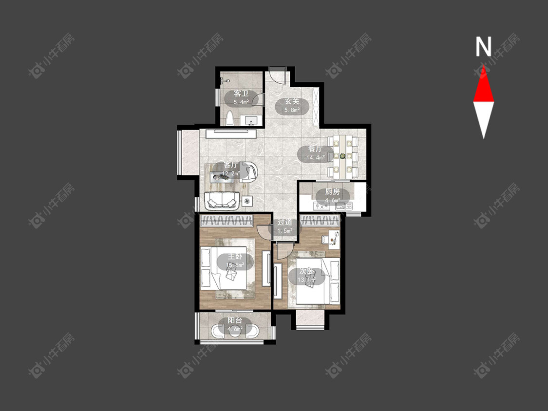 常州百草苑在售二手房源户型图_小牛看房