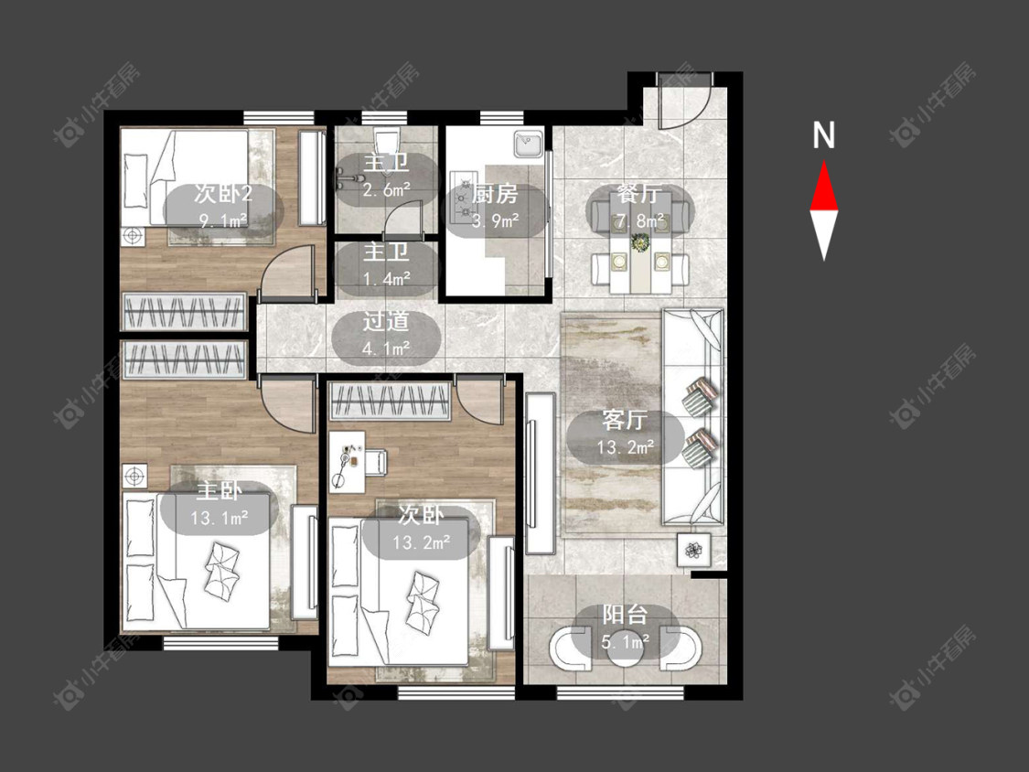 常州晋陵文禧在售二手房源户型图_小牛看房