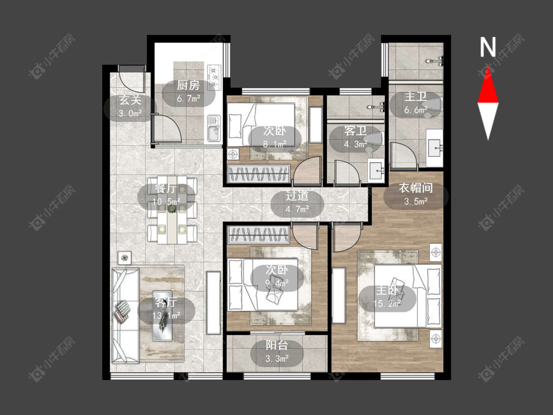 常州万骏金域丹堤在售二手房源户型图_小牛看房