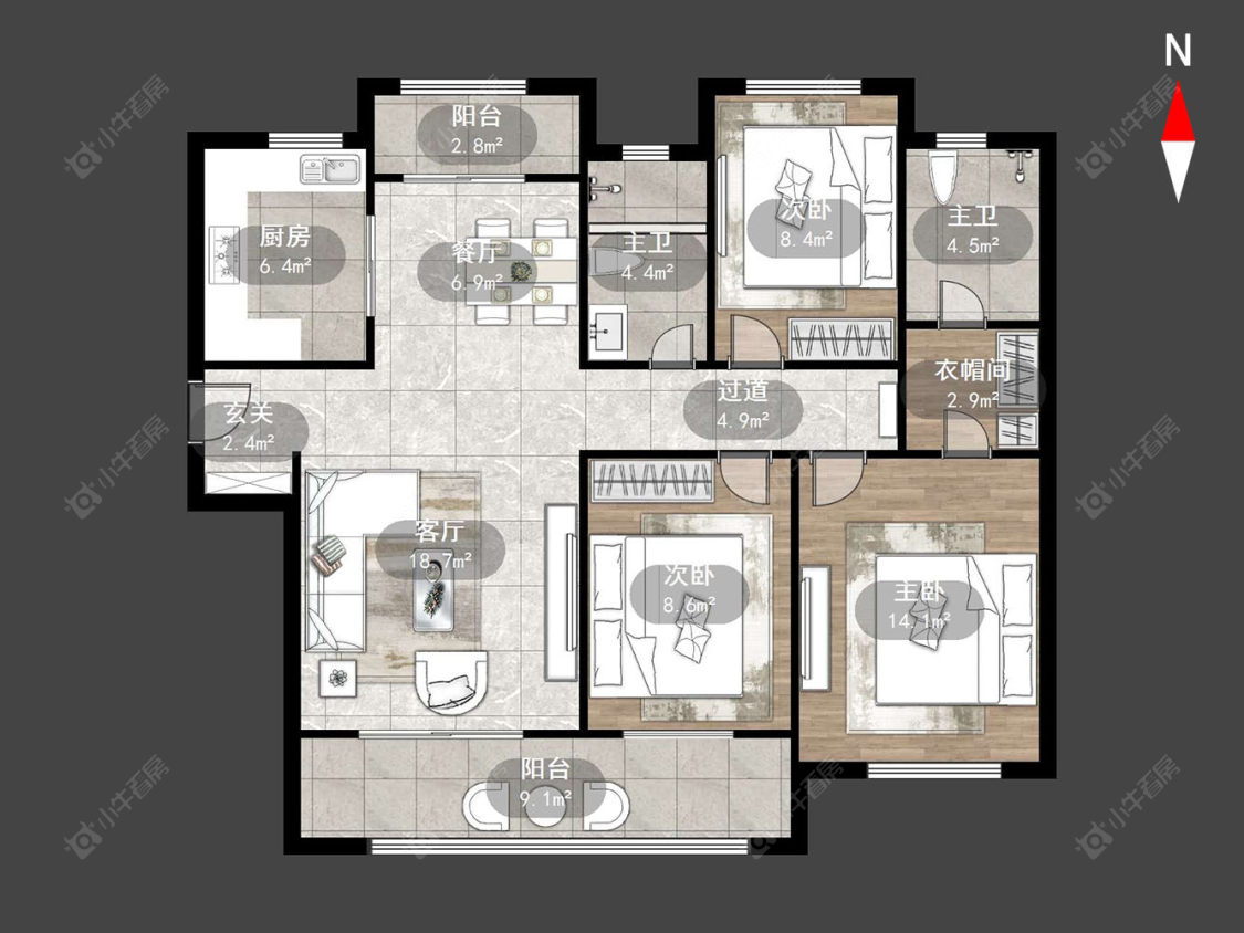 新城香悦半岛北区房源户型图 常州新城香悦半岛北区在售二手房源户型图_小牛看房