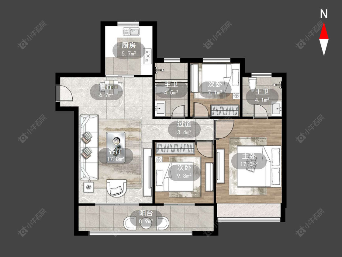 常州邹新东苑在售二手房源户型图_小牛看房