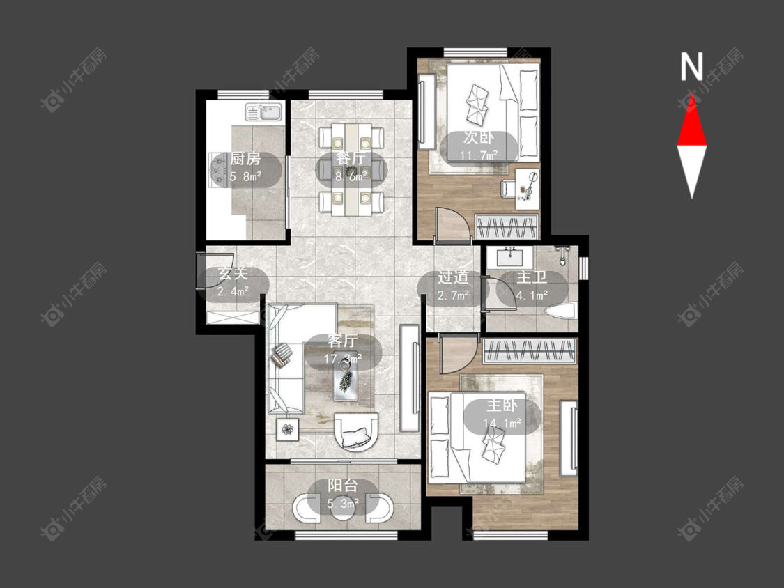 常州新城域二期在售二手房源户型图_小牛看房