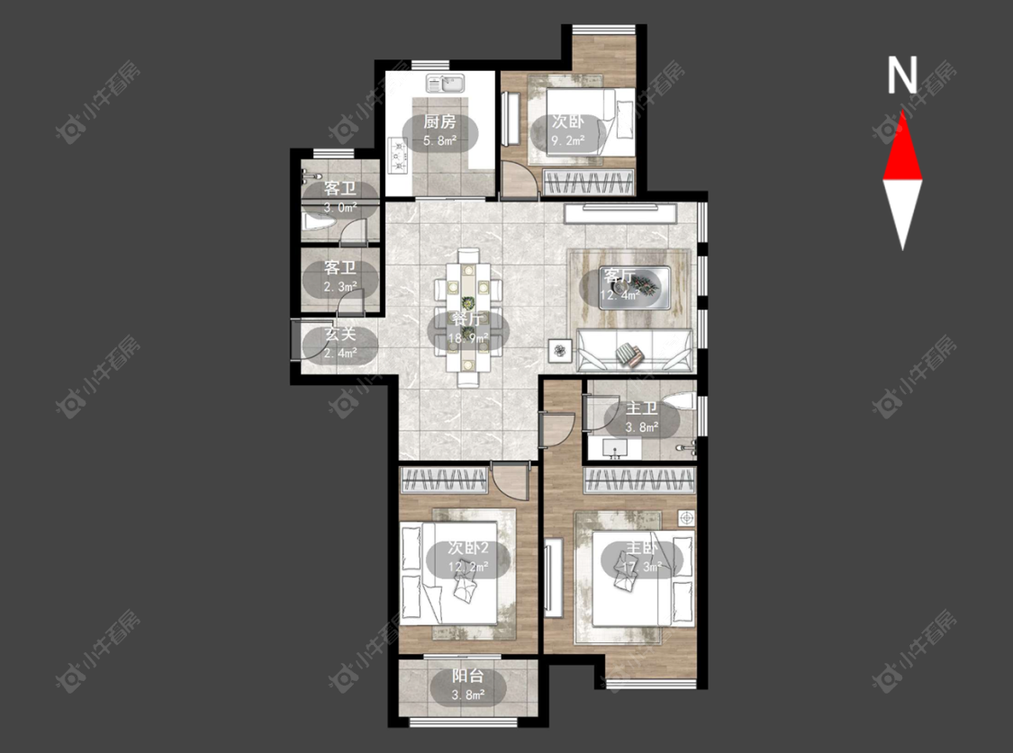 常州顺园八村三期在售二手房源户型图_小牛看房