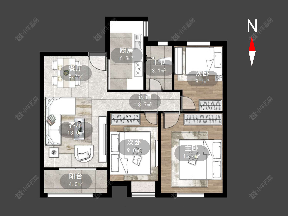 常州中海凤凰熙岸在售二手房源户型图_小牛看房