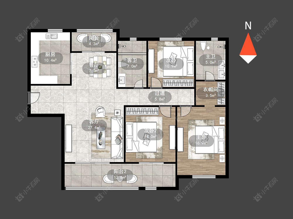 常州吾悦广场南区在售二手房源户型图_小牛看房